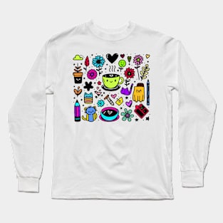 Doodle Art Design Long Sleeve T-Shirt